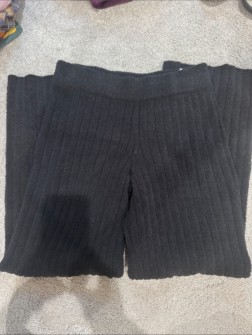 UGG Black Fleece Ribbed Lounge Pants